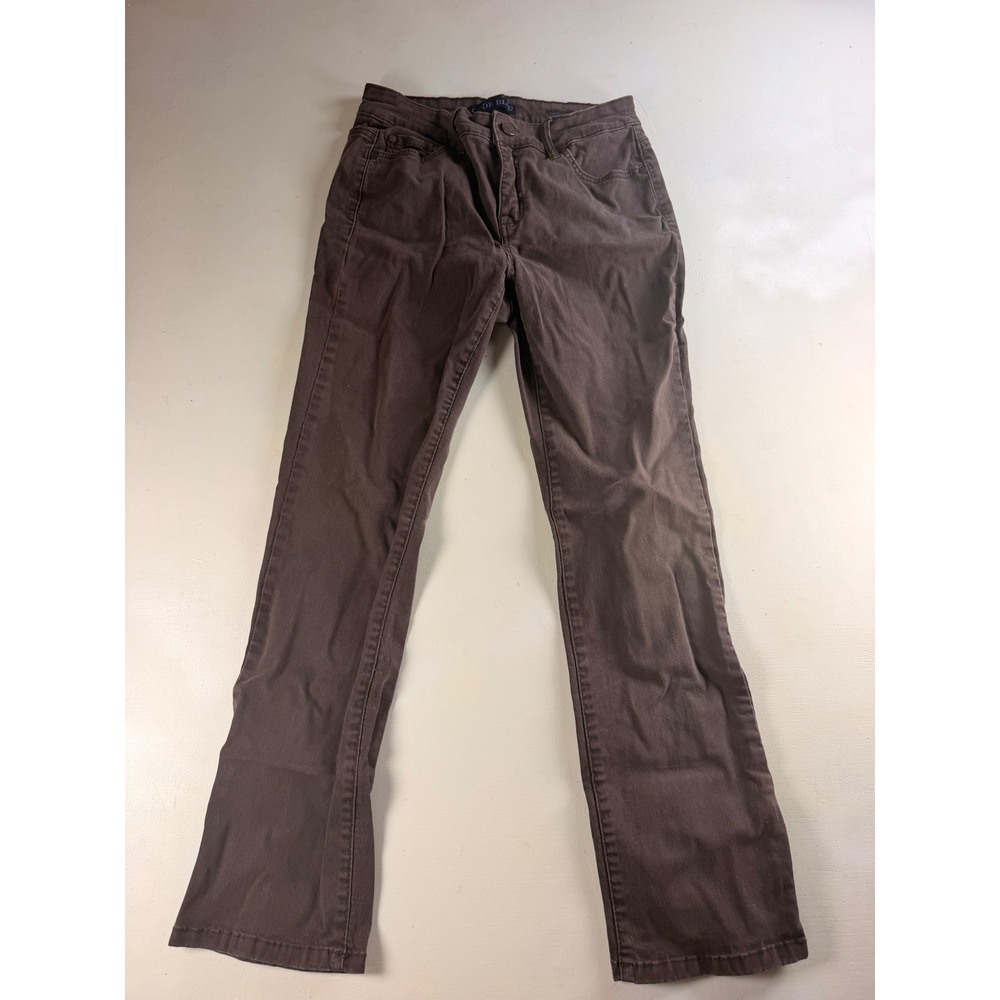 Code Blu Pants Women 8P Brown Y2K Aesthetic Straight Leg Stretch Trousers